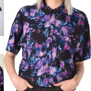 VANS Cabbie Woven Cropped Button Down